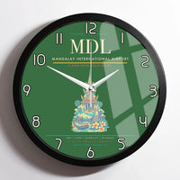 Thumbnail for Mandalay International Airport (MDL) design on green framed wall clock