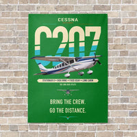 Thumbnail for Cessna T207A Stationair 8 vertical canvas print - no frame - green background