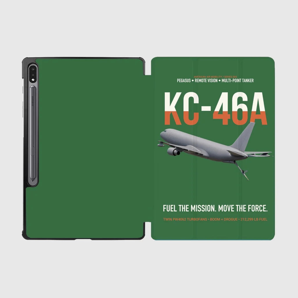 KC-46A PEGASUS design on green samsung tablet tablet case
