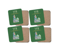 Thumbnail for Iqaluit Airport (YFB) design on green 4 pieces set coaster