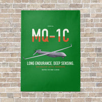 Thumbnail for MQ-1C Gray Eagle ER vertical canvas print - no frame - green background