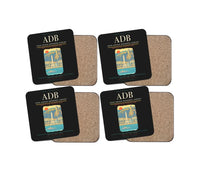 Thumbnail for Izmir Adnan Menderes Airport ADB Coaster 4-Pieces-Set - Black