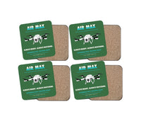 Thumbnail for Percepto Air Max design on green 4 pieces set coaster