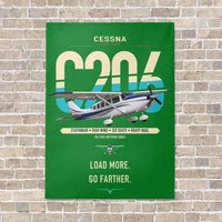 Thumbnail for Cessna 206 Stationair vertical canvas print - no frame - green background