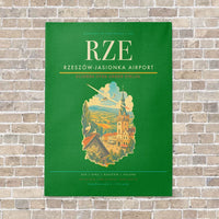 Thumbnail for Rzeszów-Jasionka Airport RZE vertical canvas print - no frame - green background