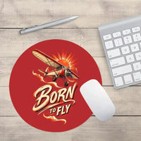 Thumbnail for Born To Fly V2 design on red round mouse pad