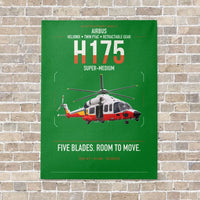 Thumbnail for Airbus H175 vertical canvas print - no frame - green background