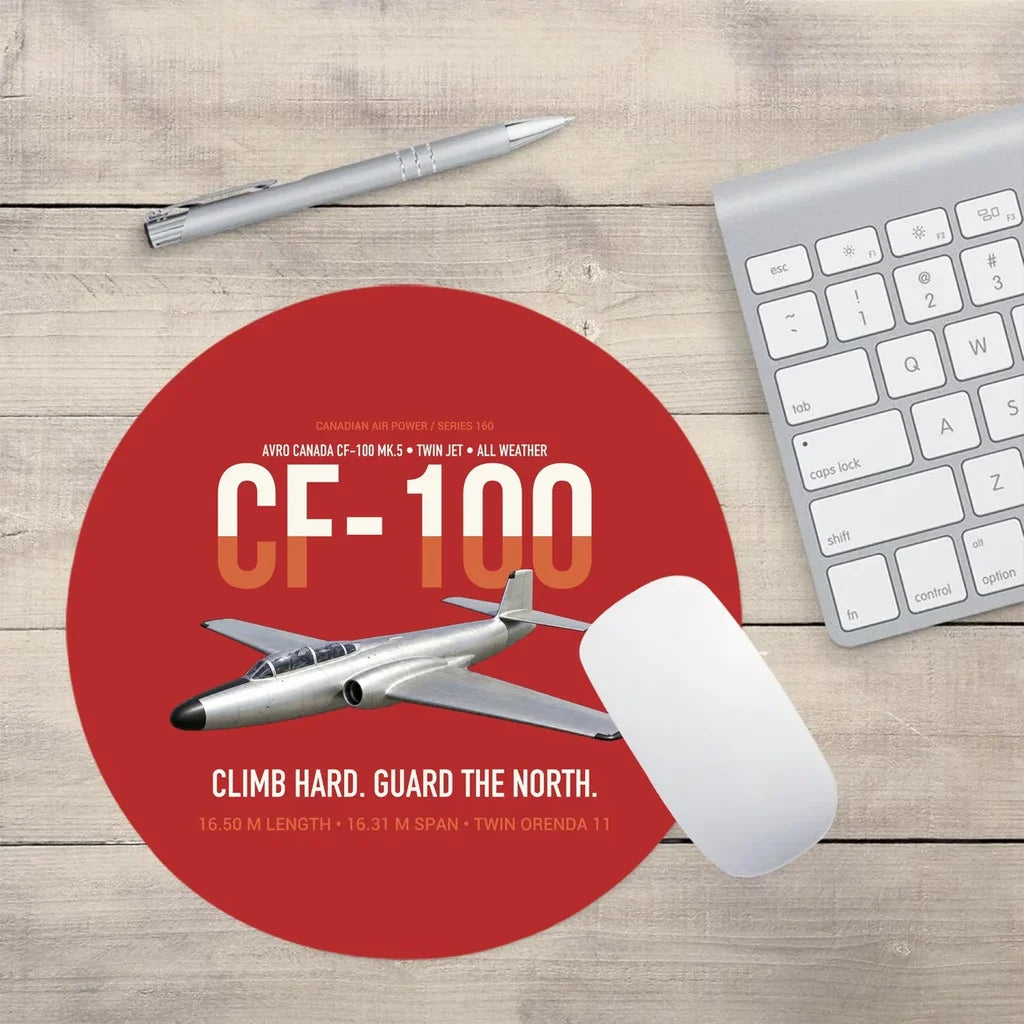 Avro Canada CF-100 Mk5 Canuck Northern All Weather Interceptor design on red round mouse pad