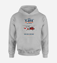 Thumbnail for Sikorsky S-92A design on light gray double-side hoodie, single-side print