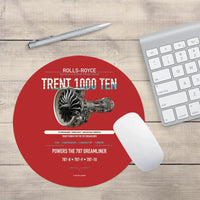 Thumbnail for TRENT 1000 TEN design on red round mouse pad