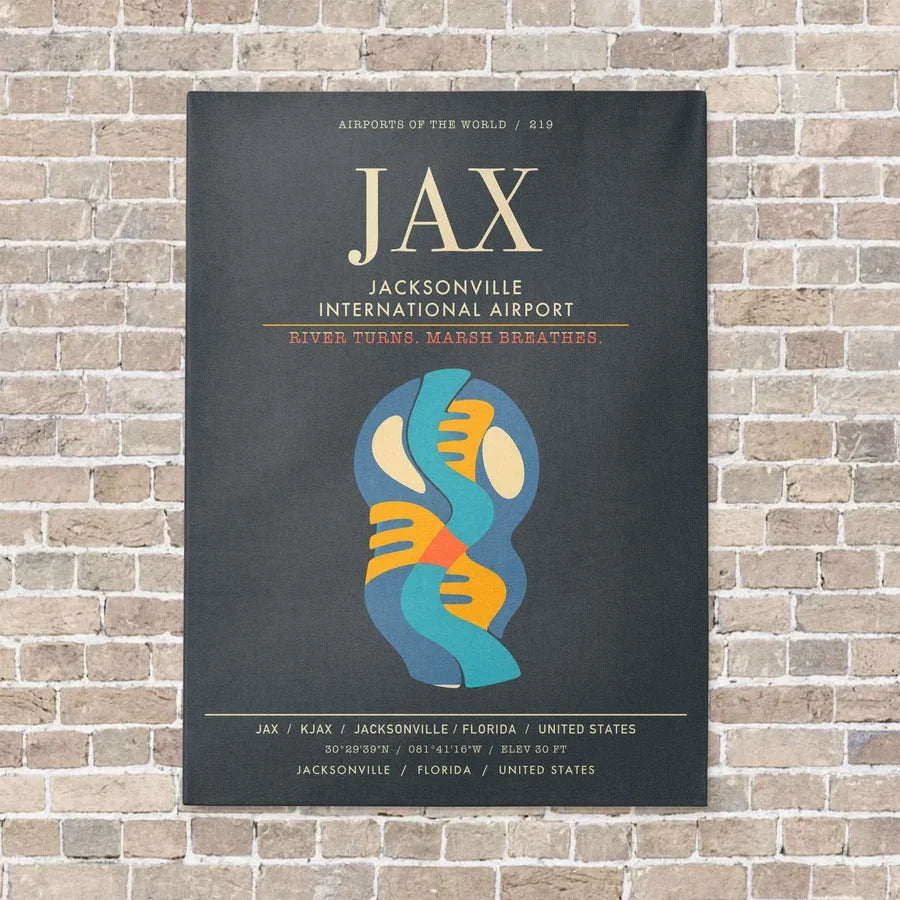 Jacksonville International Airport JAX - Canvas Framed - Gray