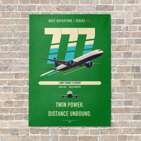 Thumbnail for Boeing 777-300ER vertical canvas print - no frame - green background