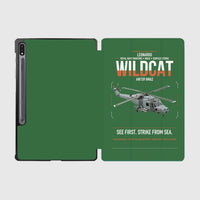 Thumbnail for Leonardo AW159 Wildcat HMA2 design on green samsung tablet tablet case