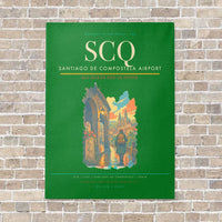 Thumbnail for Santiago de Compostela Airport SCQ vertical canvas print - no frame - green background