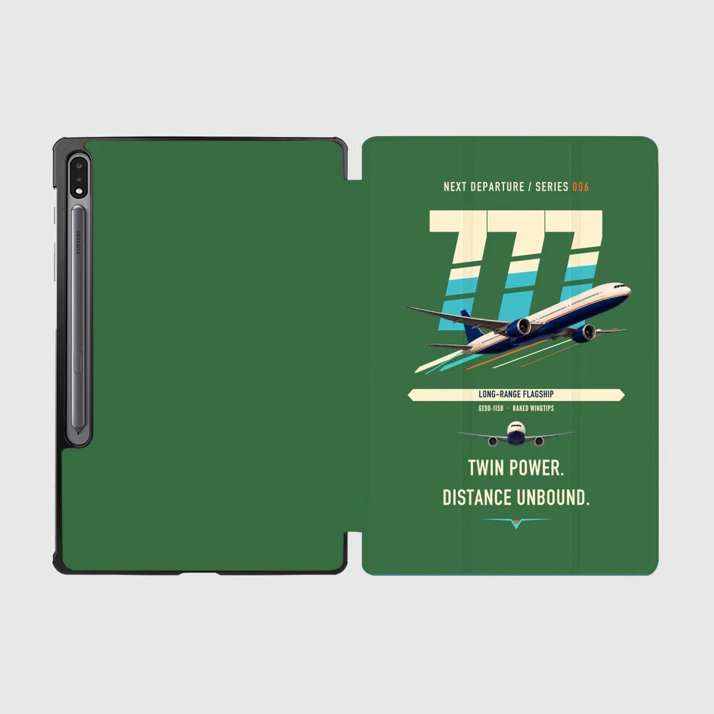 Boeing 777-300ER design on green samsung tablet tablet case