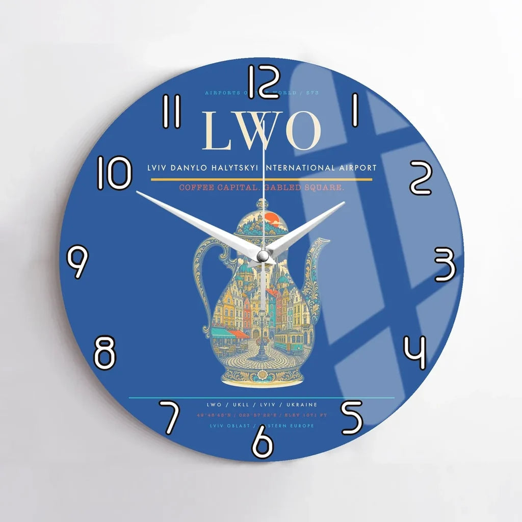 Lviv Danylo Halytskyi International Airport LWO Wall-Clock No-Frame - Blue