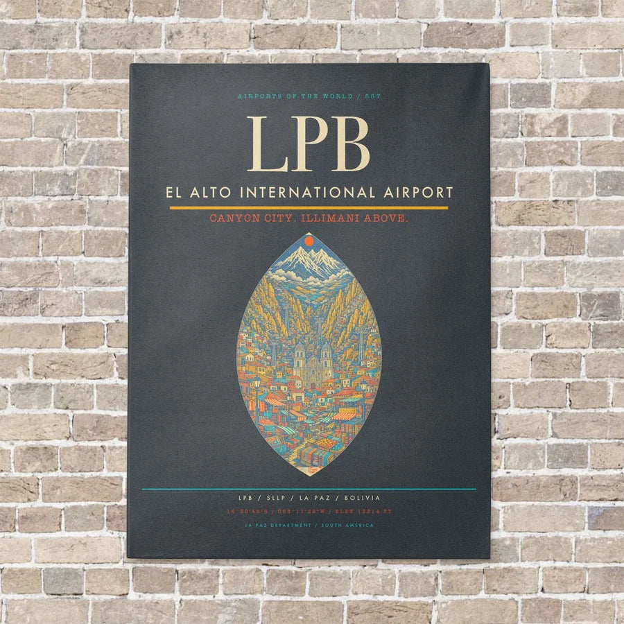 El Alto International Airport LPB - Canvas No Frame - Gray
