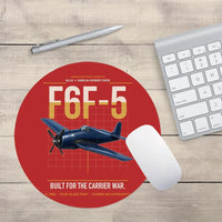 Thumbnail for F6F-5 Hellcat design on red round mouse pad
