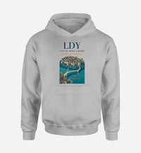 Thumbnail for City of Derry Airport (LDY) design on light gray hoodie single-side print