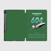 Thumbnail for Bombardier Challenger 604 design on green samsung tablet tablet case