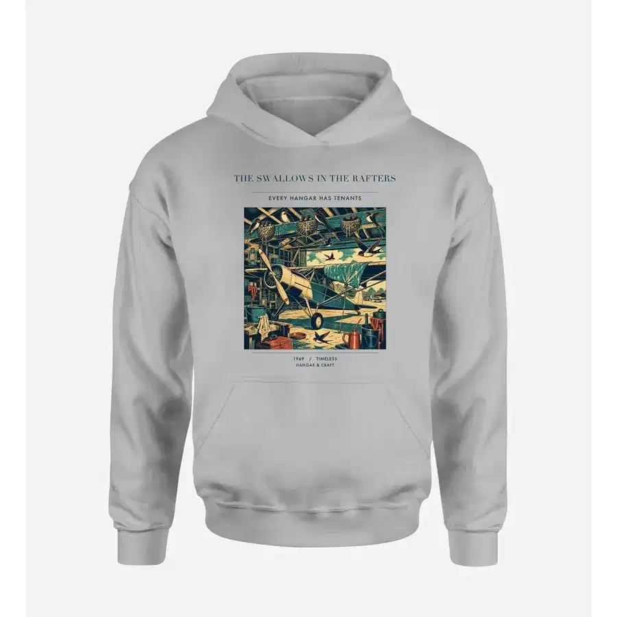 VINTAGE G4269 - The Swallows In The Rafters - Premium Hoodie design on lightgray premium
