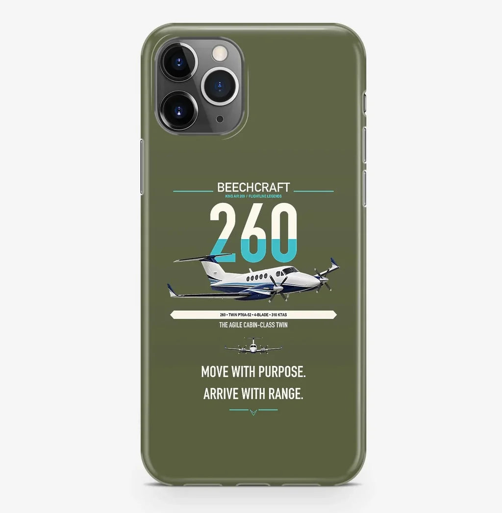 Beechcraft King Air 260 design on green army magsafe iphone case, for iPhone Pro Max