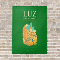 Thumbnail for Lublin Airport LUZ vertical canvas print - no frame - green background