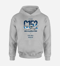 Thumbnail for Cessna 152 design on light gray double-side hoodie, single-side print