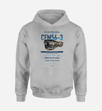 Thumbnail for CFM56-3 design on light gray hoodie single side