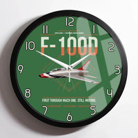 Thumbnail for F-100D Super Sabre design on green framed wall clock