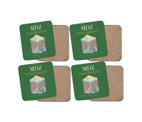 Thumbnail for Governor Francisco Gabrielli International Airport (MDZ) design on green 4 pieces set coaster