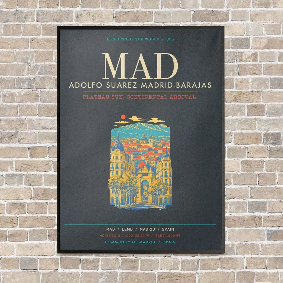 Adolfo Suarez Madrid-Barajas Airport MAD - Canvas Framed - Gray