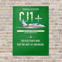 Thumbnail for Cessna Citation CJ1+ vertical canvas print - no frame - green background