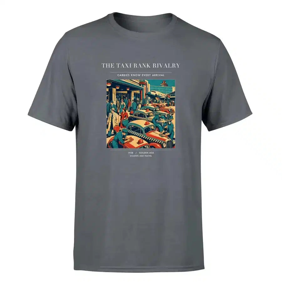 VINTAGE G4376 - The Taxi Rank Rivalry - Premium T-Shirt design on gray premium t shirt