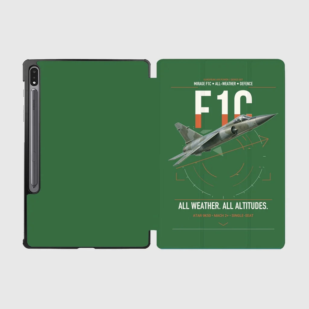 Dassault Mirage F1C design on green samsung tablet tablet case