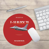 Thumbnail for F-16 Block 70 The Falcon Evolves design on red round mouse pad