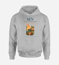 Thumbnail for London Southend Airport (SEN) design on light gray hoodie single-side print