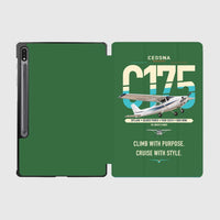 Thumbnail for Cessna 175 Skylark design on green samsung tablet tablet case