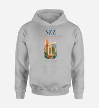 Thumbnail for Szczecin-Goleniów Solidarność Airport (SZZ) design on light gray hoodie single-side print
