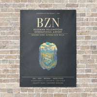 Thumbnail for Bozeman Yellowstone International Airport BZN - Canvas Framed - Gray