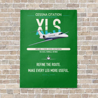 Thumbnail for Cessna Citation XLS vertical canvas print - no frame - green background