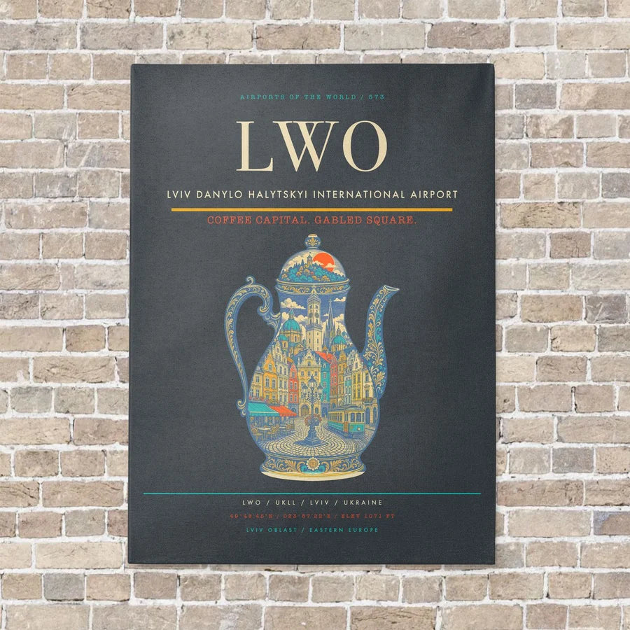 Lviv Danylo Halytskyi International Airport LWO - Canvas No Frame - Gray