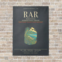 Thumbnail for Rarotonga International Airport RAR - Canvas Framed - Gray