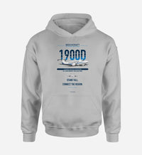 Thumbnail for Beechcraft 1900D design on light gray hoodie single side