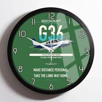 Thumbnail for Beechcraft Bonanza G36 design on green framed wall clock