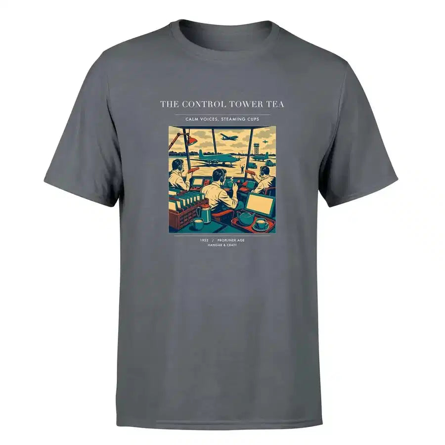 VINTAGE G4375 - The Control Tower Tea - Premium T-Shirt design on gray premium t shirt
