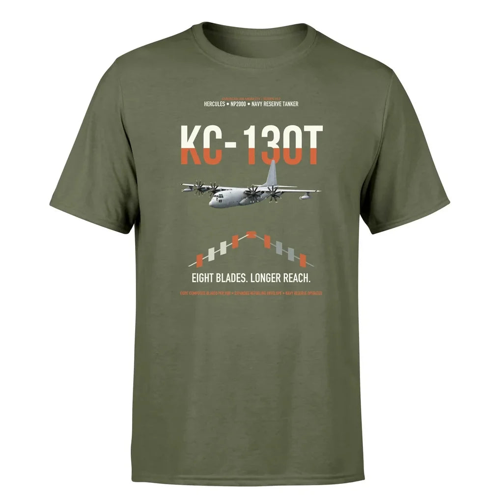 KC-130T NP2000 design on green army double-side t-shirt, single-side print