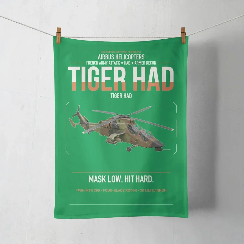 Airbus Helicopters Tiger HAD design on green towel