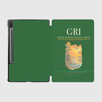 Thumbnail for Central Nebraska Regional Airport (GRI) design on green samsung tablet tablet case
