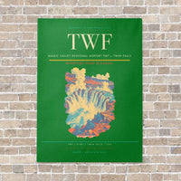 Thumbnail for Magic Valley Regional Airport TWF — Twin Falls vertical canvas print - no frame - green background